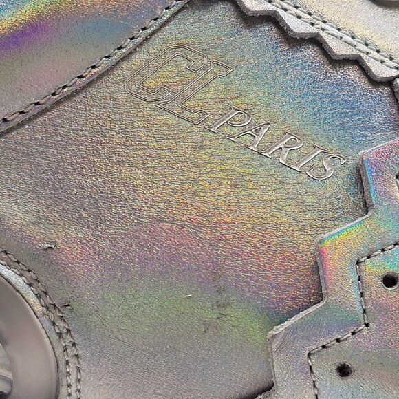 Christian Louboutin Loubishark Iridescent Sneakers - Laser Silver EU 44 / US 11 - Picture 7 of 12
